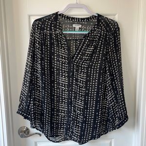 Polkadot black and white tunic top